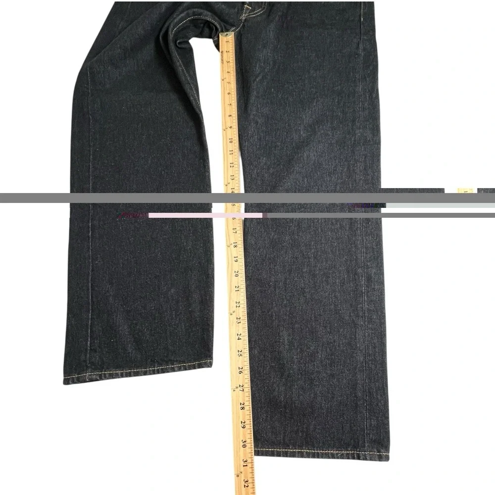 Levis Mens 38X31 501 Straight Leg Button Fly Jeans‎ Black (Tag 38X34)